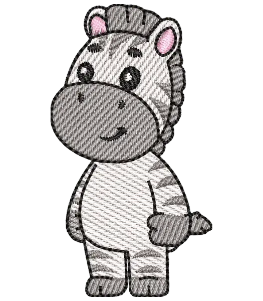 Matriz de Bordado Zebra em Pé